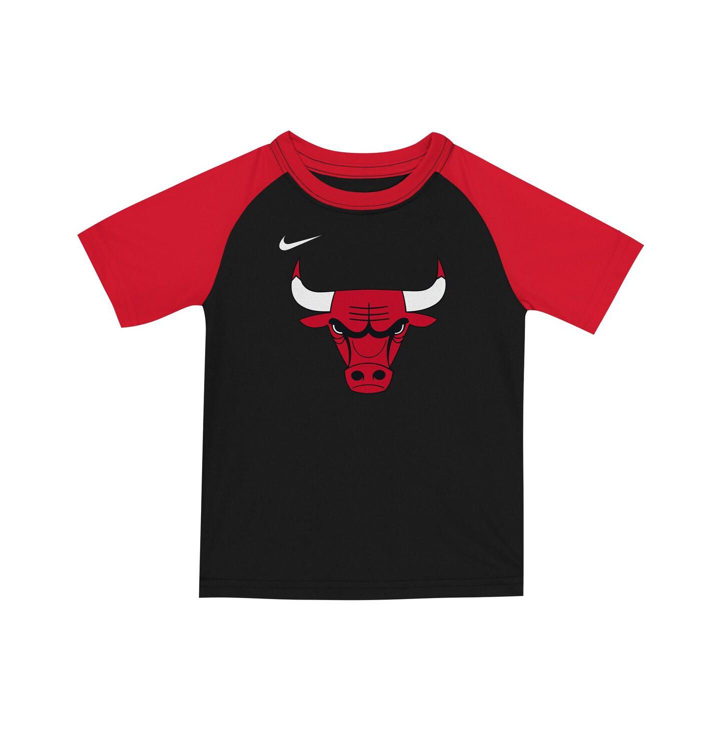 Детский комплект Nike 2-Piece Red/Black Chicago Bulls Practice T-Shirt and Shorts Set — фото 2