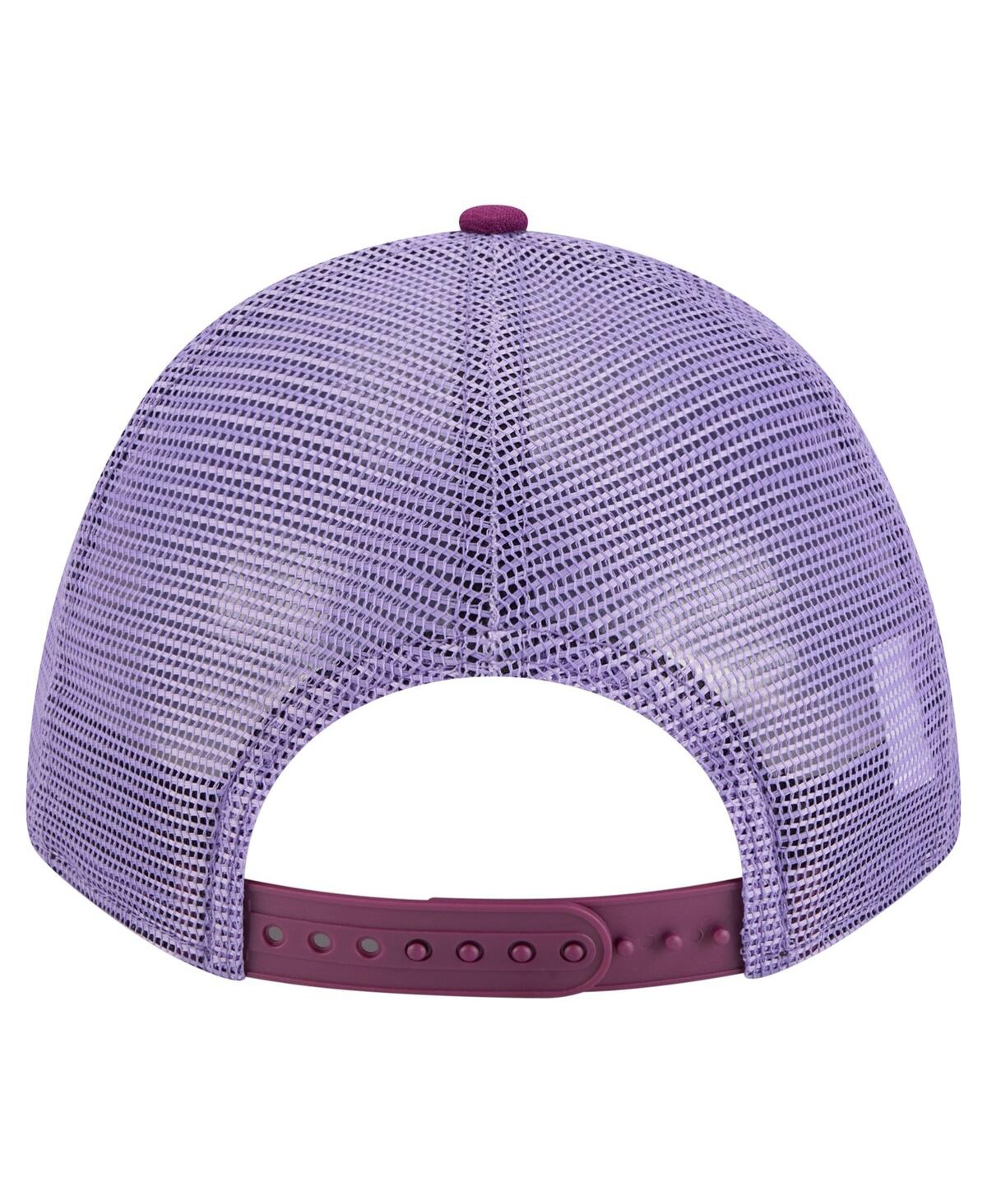 New Era Men's Purple Houston Dynamo Fc Color Pack 9FORTY A-Frame Adjustable Trucker Hat