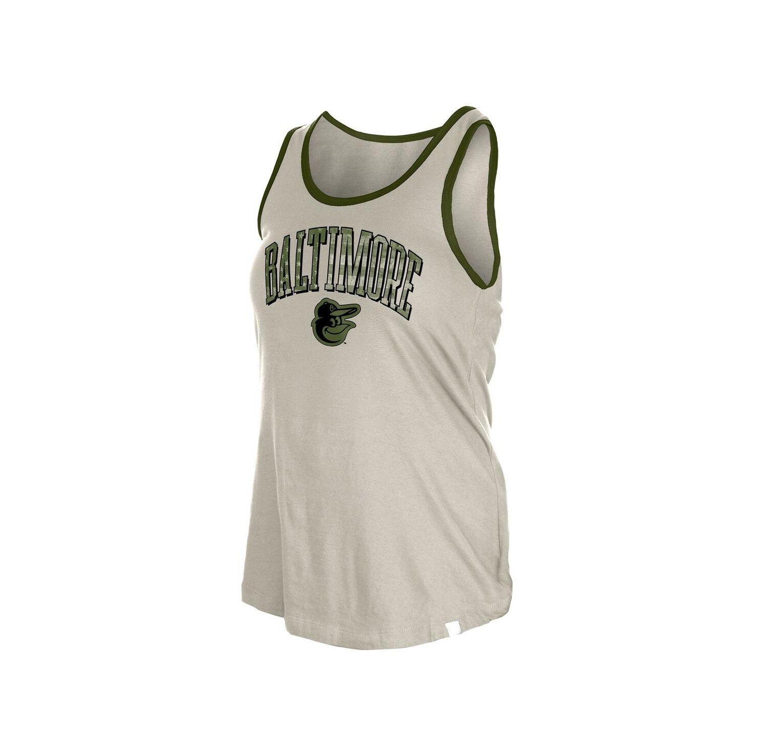 Women's Cream Baltimore Orioles Armed Forces Tank Top