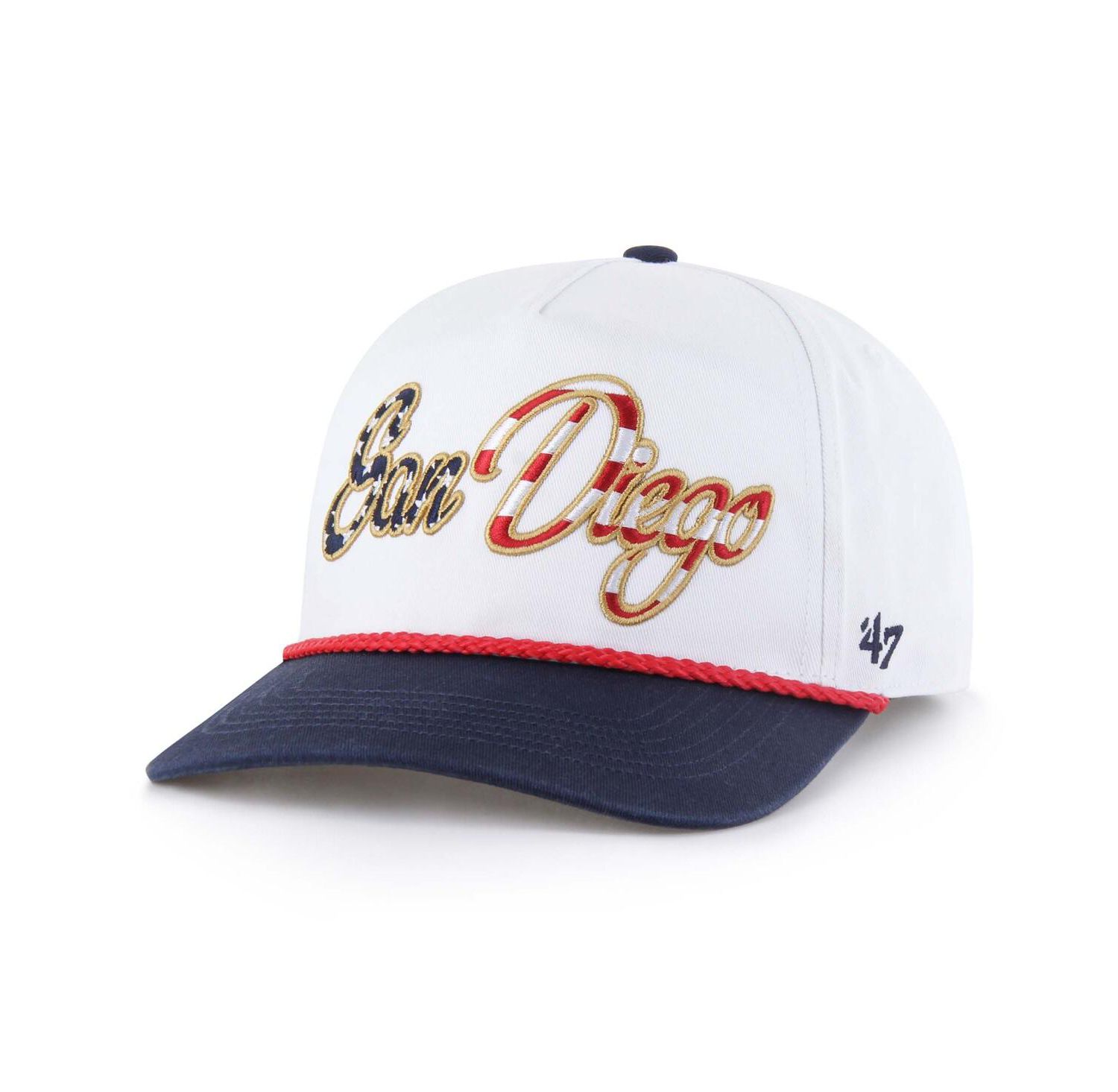 Men's White San Diego Padres Patriotic Overhand Hitch Adjustable Hat