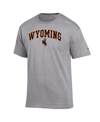 Men's Heather Gray Wyoming Cowboys Arched Logo T-Shirt