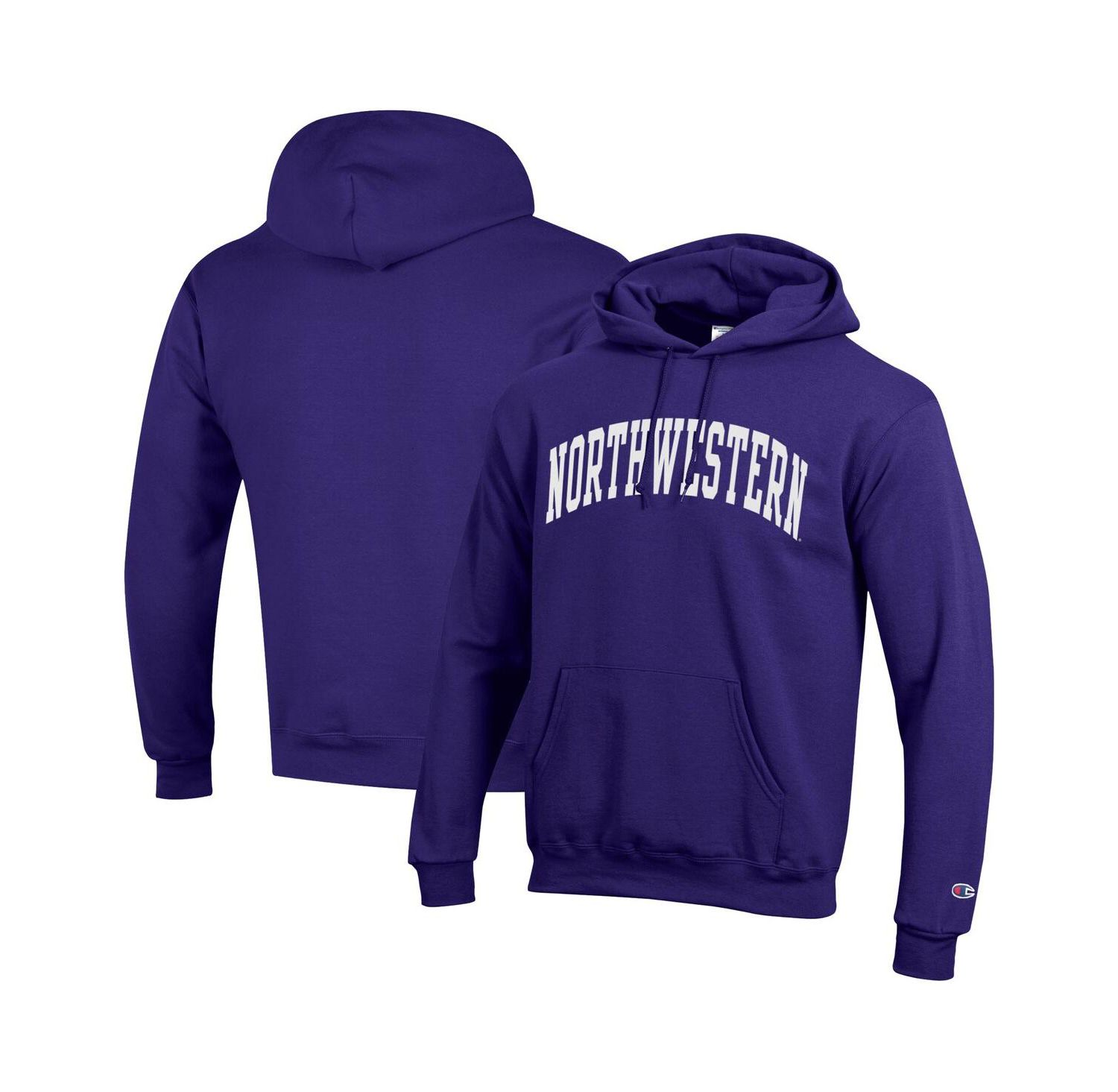 Men's Purple Northwestern Wildcats Basic Arch Fleece Pullover Hoodie Sweatshirt