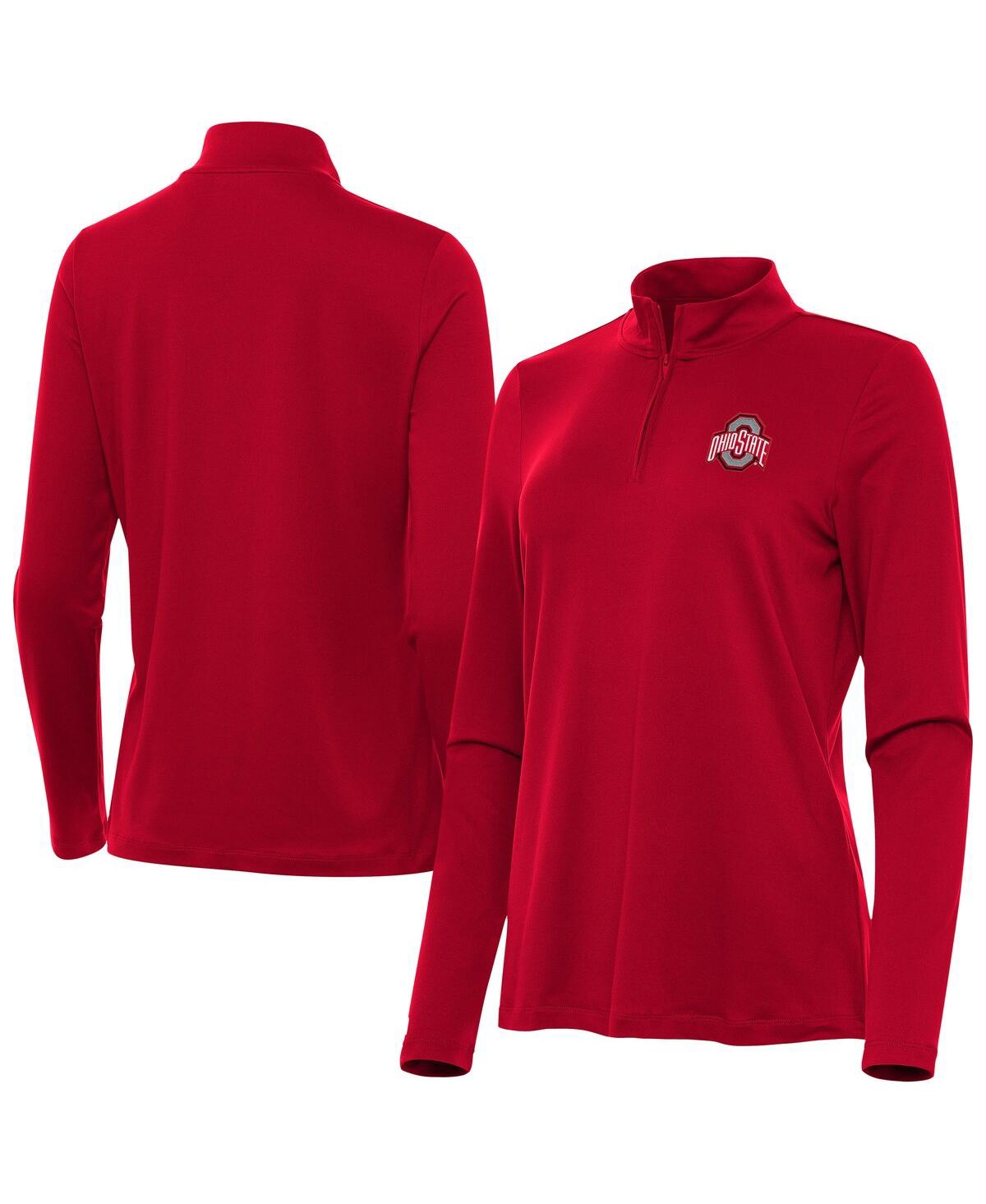 Women's Scarlet Ohio State Buckeyes Reprocess Quarter-Zip Sweatshirt - Scarlet