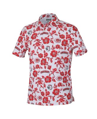 Men's White Cincinnati Reds Pua Performance Polo Shirt