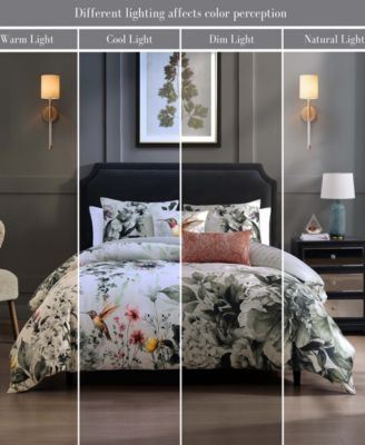 Vintage Bloom Bedding 100% Cotton Sateen 5 Piece King Size Reversible Comforter Set