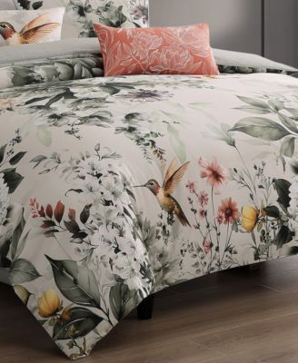 Vintage Bloom Bedding 100% Cotton Sateen 5 Piece Queen Size Reversible Comforter Set