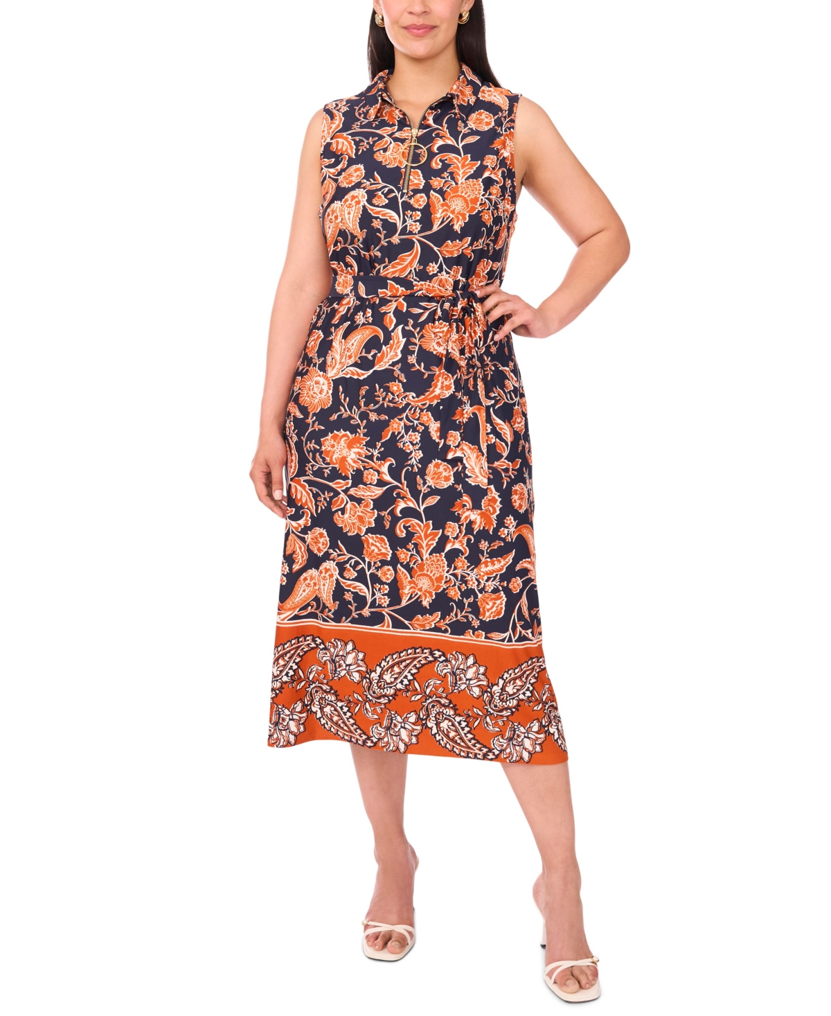 Msk Plus Size Sleeveless Jersey Midi Dress