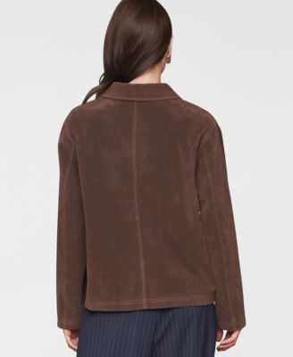 Women's Wing-Collar Faux-Suede Jacket