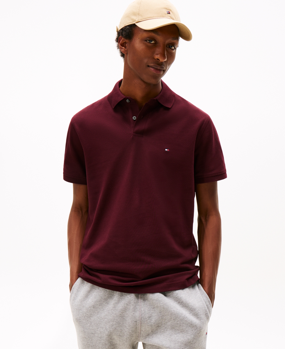 Tommy Hilfiger Men's Cotton Classic Fit 1985 Polo In Burgundy