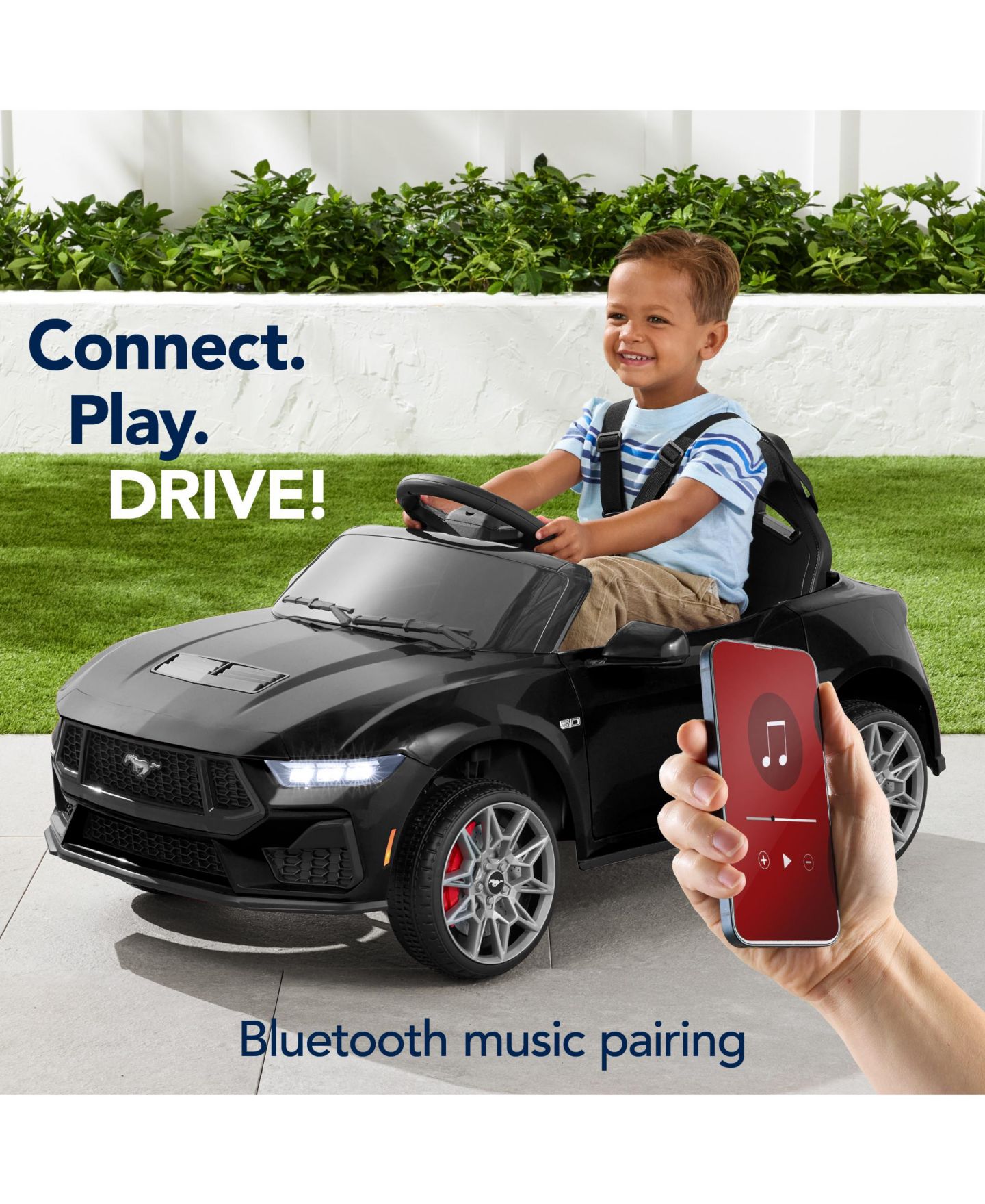 Детская игрушка Best Choice Products Ford Mustang 42"L Electric Ride-On Car with Remote Control & LED Lights, 66 lbs. Capacity, Ages 3+, цвет: Чёрный — фото 3