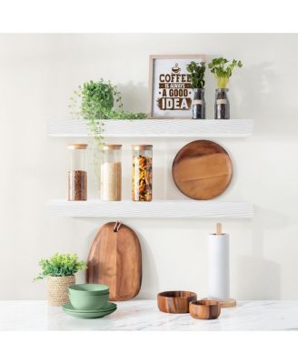 2 Pack 24" Solid Wood Floating Shelves