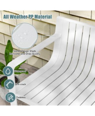 Patio Loveseat 2-Person Bench w/ Curved Backrest Slatted Design for Backyard