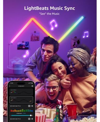 Smart RGB LED Wall Light Kit with Wi-Fi, Bluetooth App Control, Segment DIY, Alexa & Google Home Compatible – 6 Bars with 2 Corners