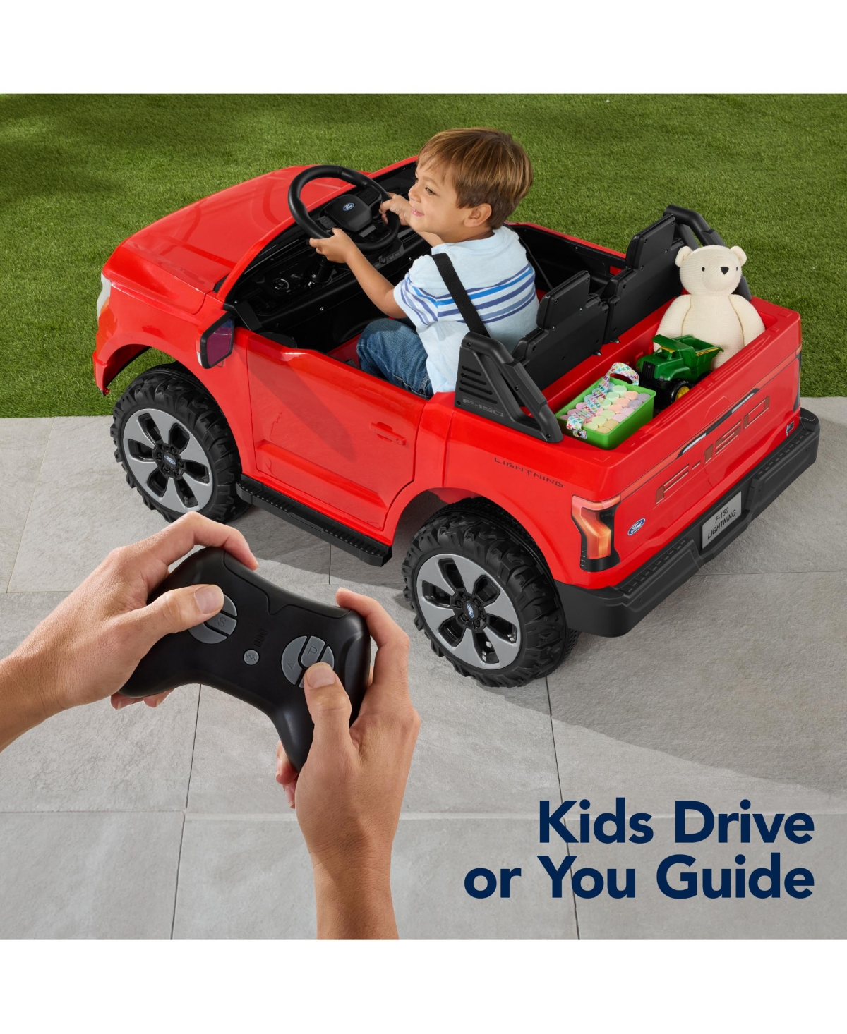 Best Choice Products Kids 24V Ride On Truck Officially Licensed Ford Lightning w/ Remote, Led Lights, 2 Speeds