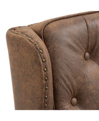 Pu Wood Frame Armchair, Modern Accent Chair Lounge Chair For Living Room