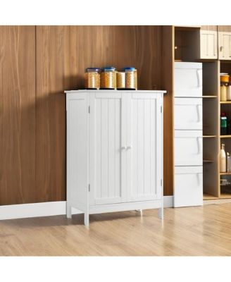 2-Door Free-Standing Bathroom Cabinet with Shelf