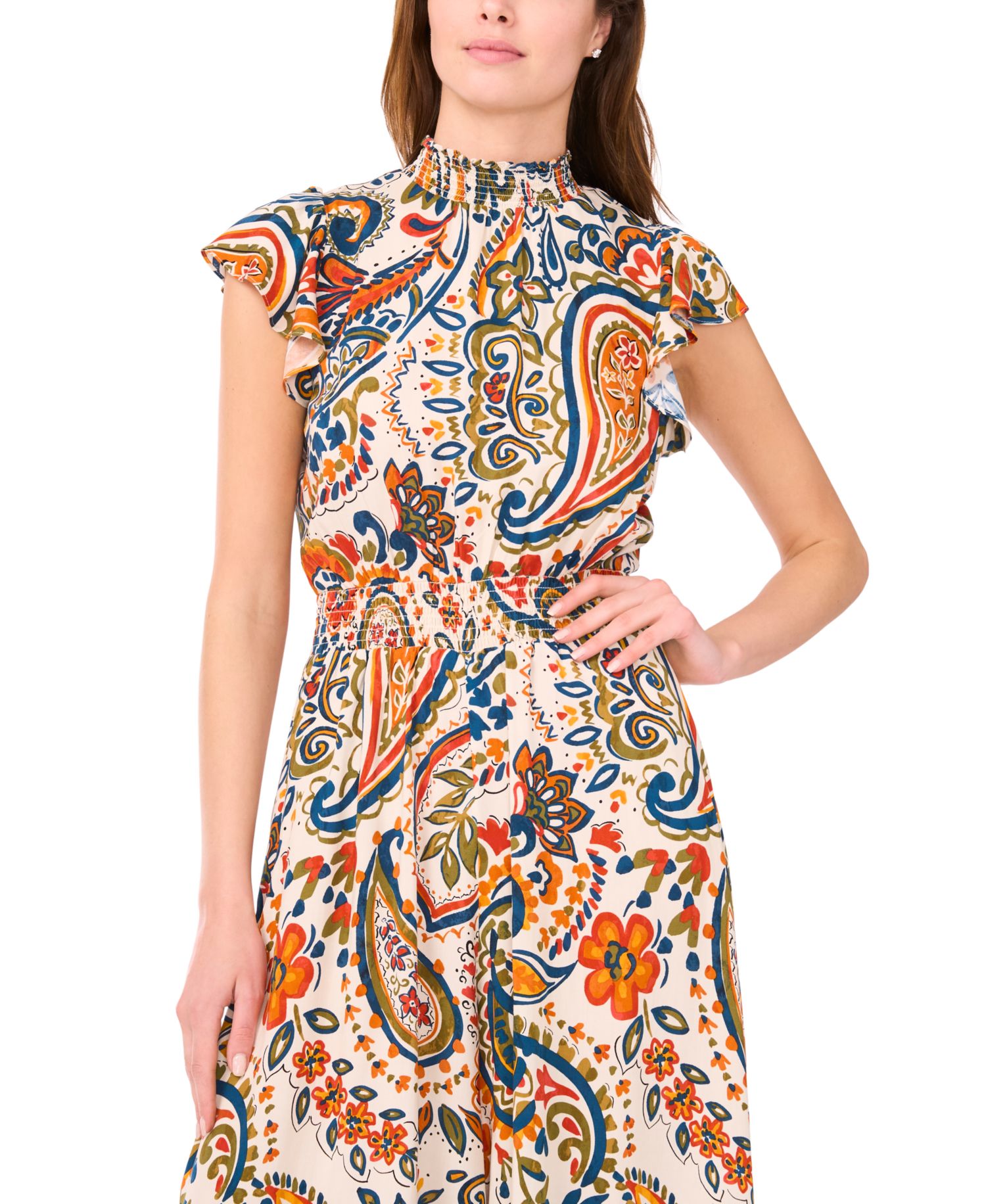 Women's Mock-Neck Wide-Leg Jumpsuit