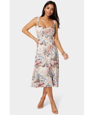 Women's Sweetheart Fit and Flare Midi Dress