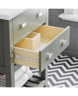 Viola 24&amp;#x22; x 18&amp;#x22; Wood Bath Vanity with White Ceramic Vanity Top and Basin