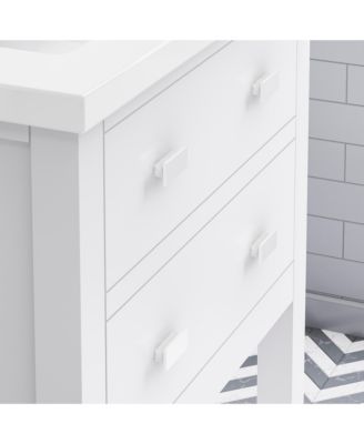 Viola 24 in. W Bath Vanity in Pure White with Ceramic Vanity Top in White with Integrated White Basin