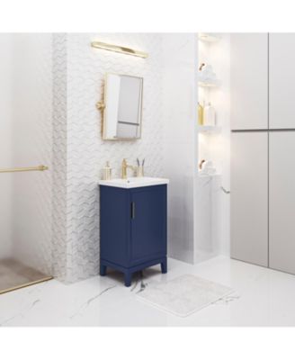 Elsa 20.5 in. W x 16 in. D Bath Vanity in Monarch Blue with Ceramics Vanity Top in White with White Basin