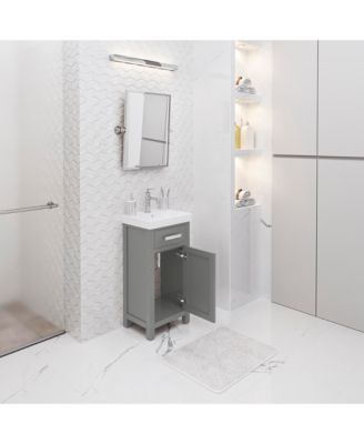 Mia 18 in. W Bath Vanity in Cashmere Grey Finish with Ceramics Integrated Vanity Top with White Basin