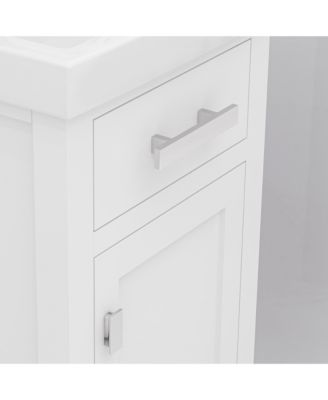 Mia 18 in. W Bath Vanity in Pure White Finish with Ceramics Integrated Vanity Top with White Basin