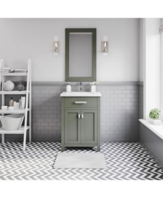 Myra 24&amp;#x22; x 18&amp;#x22; Wood Bath Vanity with White Ceramic Vanity Top and Basin