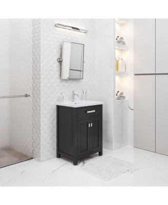 Myra 24 in. Bath Vanity in Espresso with Integrated Ceramics Vanity Top and Sink