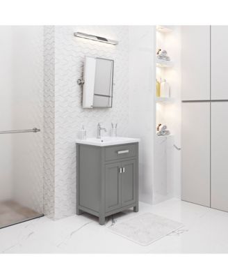 Myra 24&amp;#x22; Wood Bath Vanity with Integrated Ceramic Vanity Top and Sink