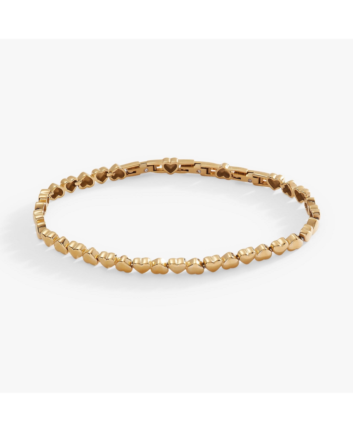 Heart Tennis Bracelet - Gold