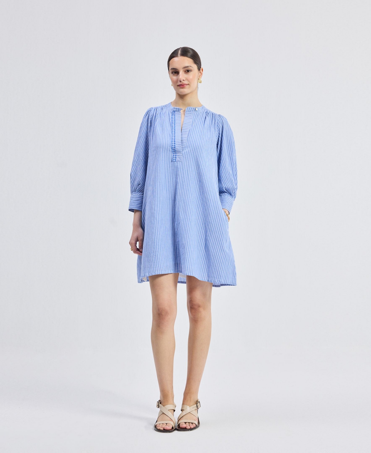 Women's Oversized Tunic Dress with Optional Belt - Stylish symmetry