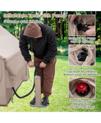 4-6 People Inflatable Camping Tent with Porch and Carrying Bag