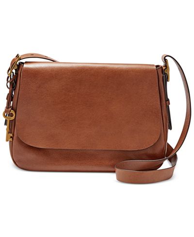 Fossil Harper Large Leather Saddle Crossbody - Handbags & Accessories - Macy&#39;s