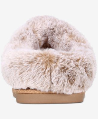 Women's Boxed Faux-Fur-Collar Clog Slippers, Macy's Exclusive