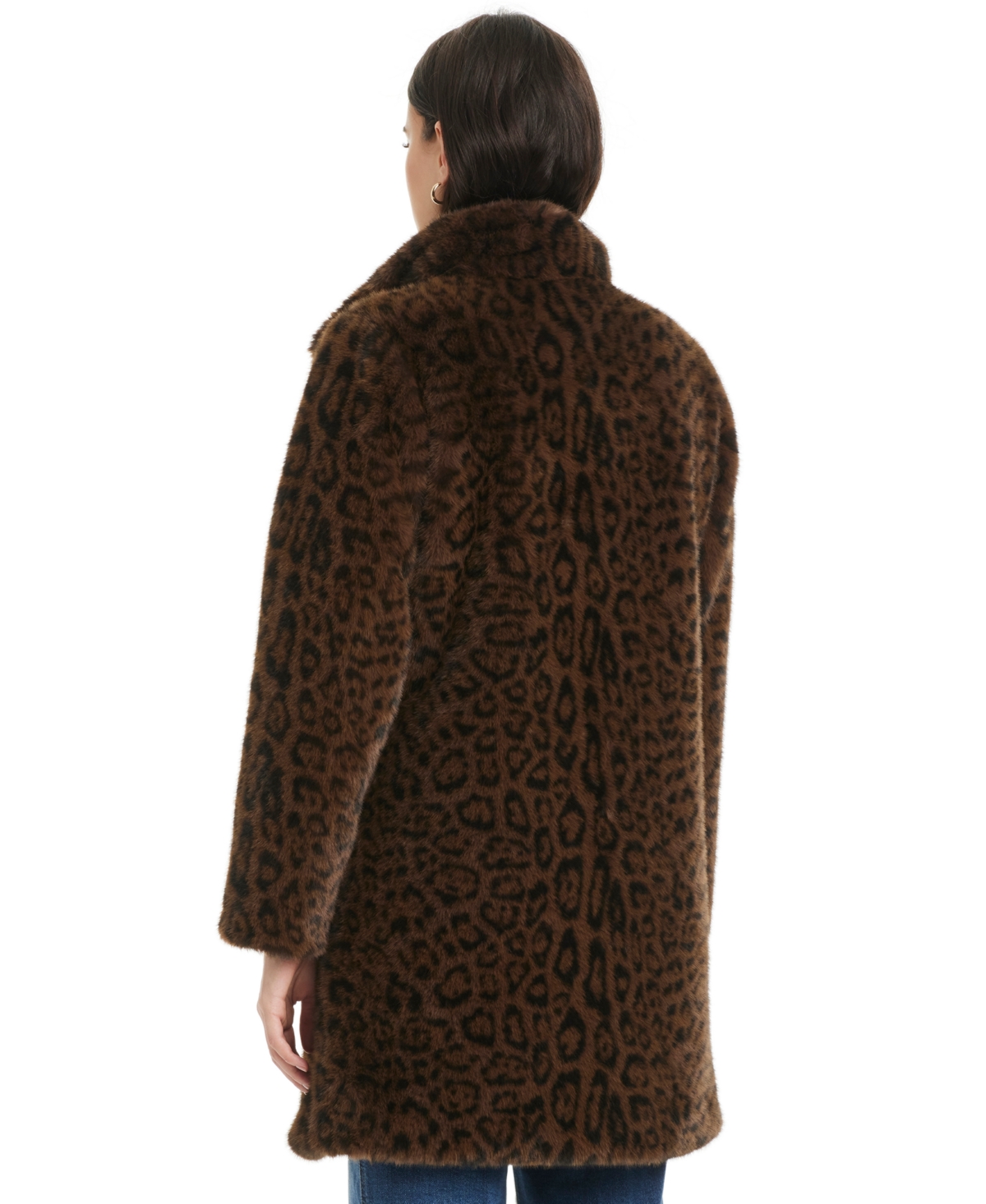 Jones New York Women's Collared Faux-fur Coat In Brown