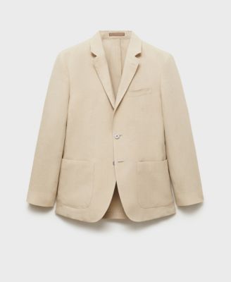 Men's Patch Pockets Linen Blazer
