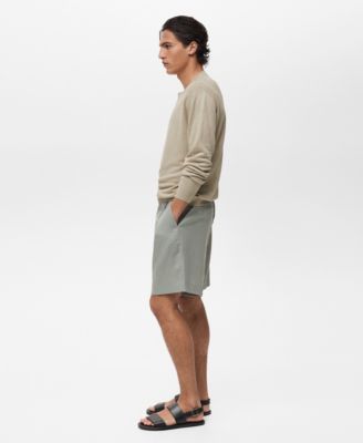 Men's Linen Pleated Bermuda Shorts
