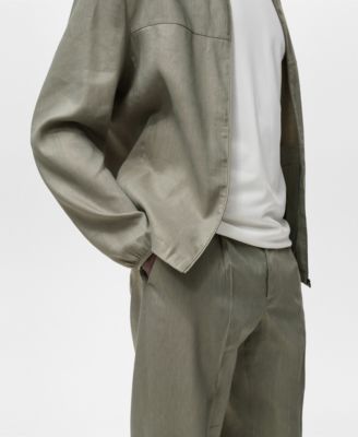 Men's Pleated Linen Pants