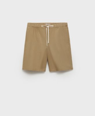 Men's Drawstring Linen Bermuda Shorts