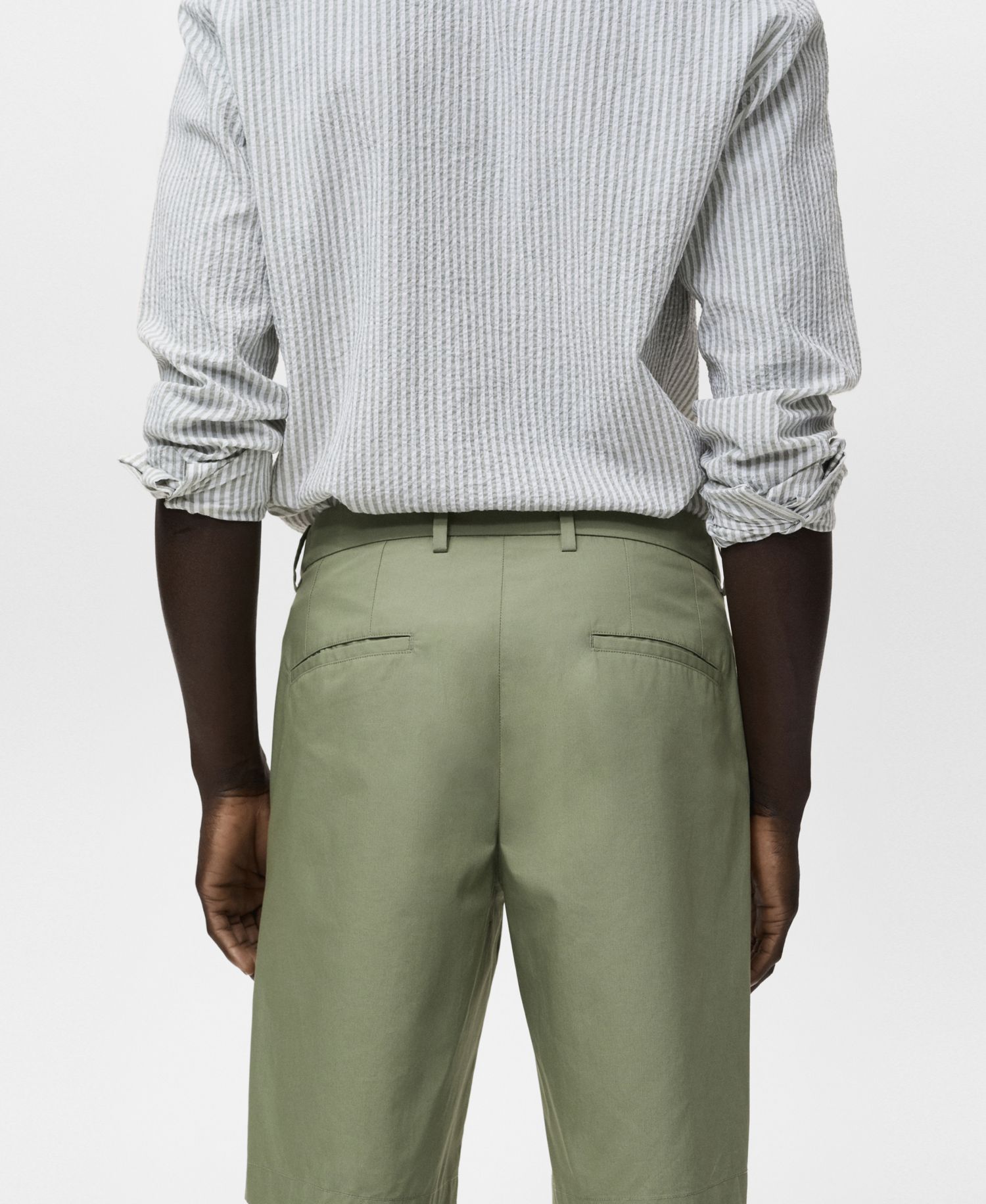 Men's Interior Elastic Strip Cotton Bermuda Shorts