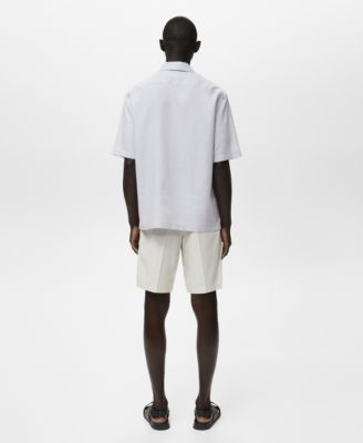 Men's Lyocell-Linen Bowling-Collar Shirt