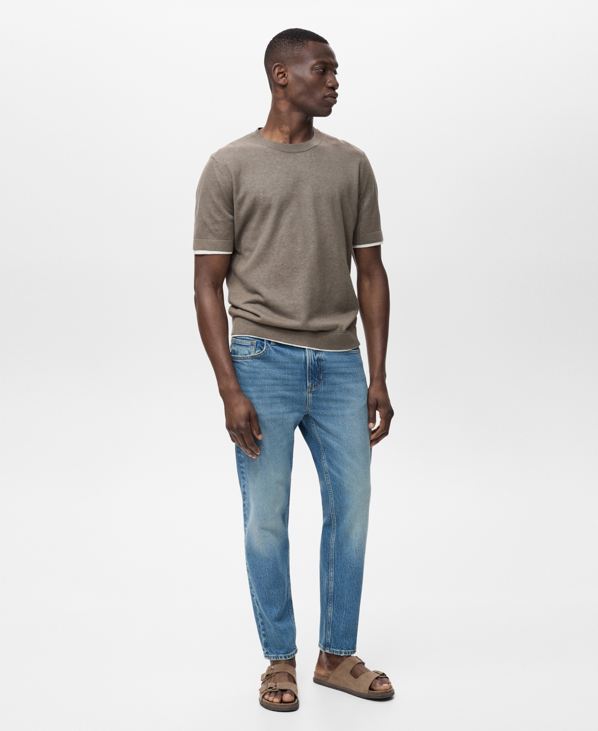 Mango Jan Slim Fit Jeans In Blue