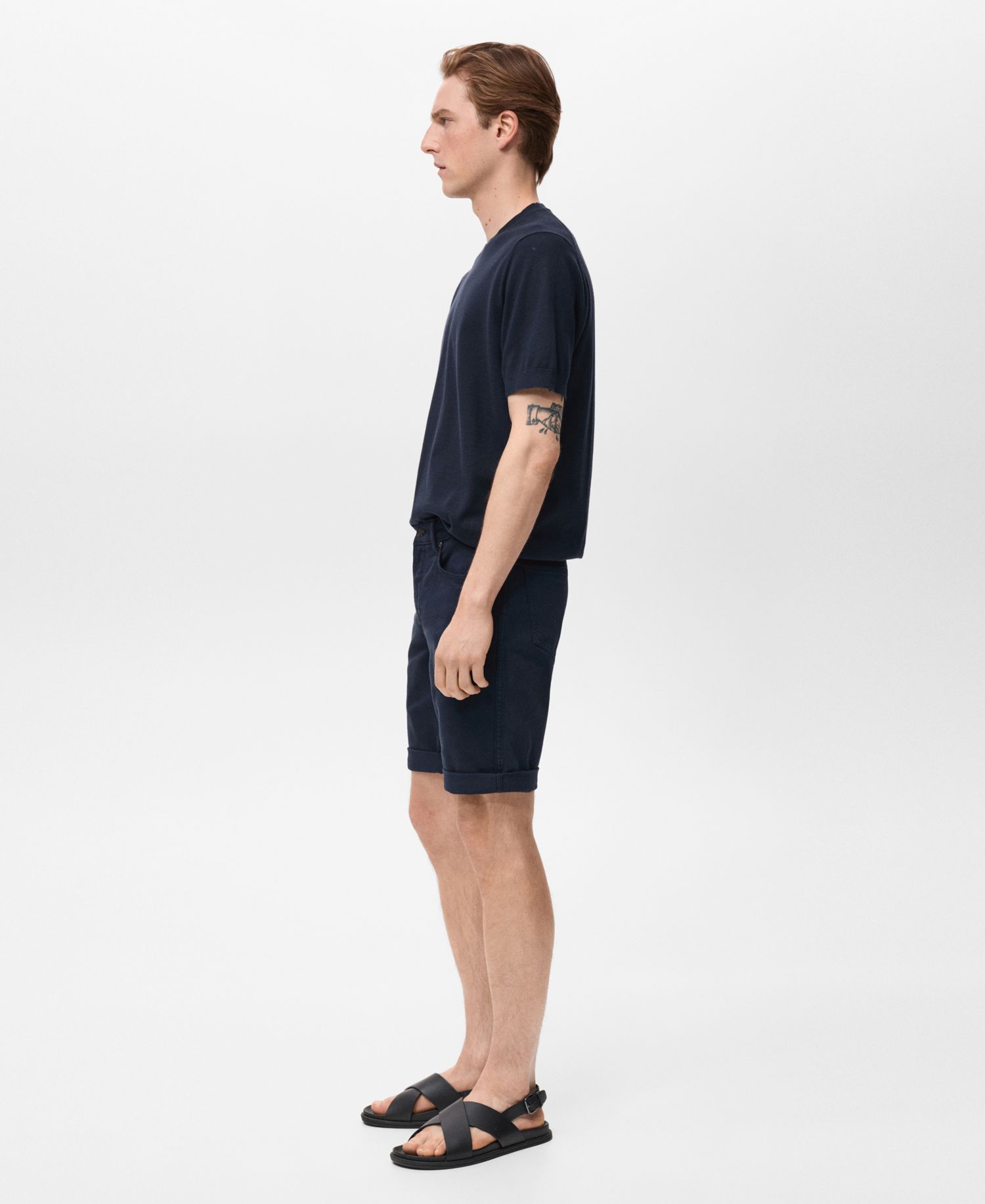 Men's Slim-Fit Denim Bermuda Shorts