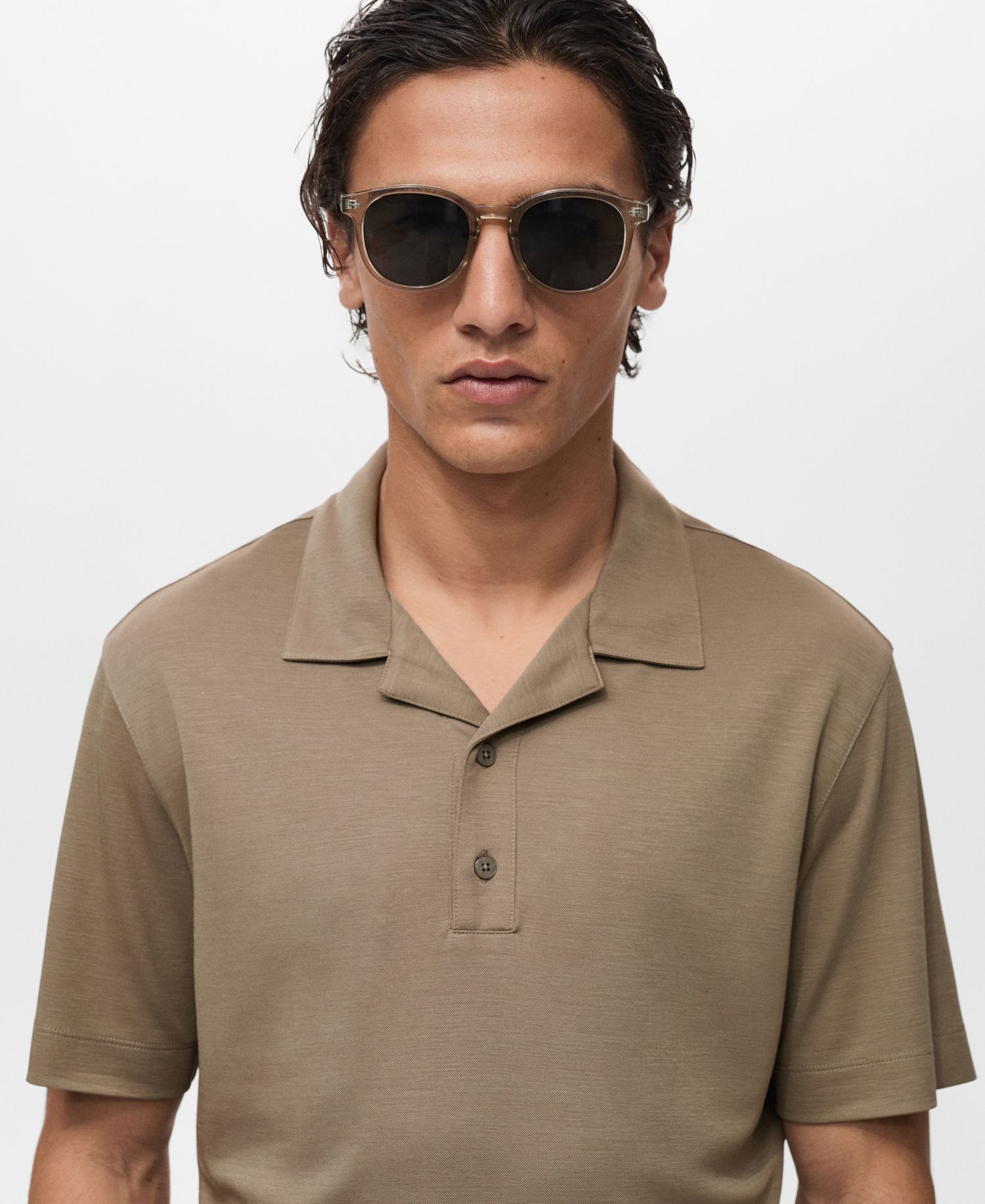 Men's Bowling Collar Lyocell Polo Shirt