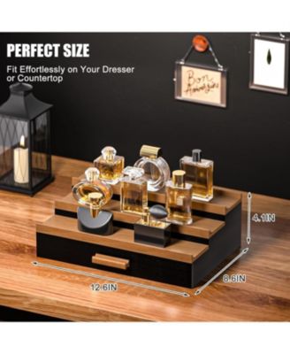 Perfume Organizer - 3-tier perfume display with drawer and hidden storage unit