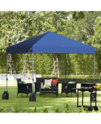 8 x 8 Feet Outdoor Pop-up Canopy Tent with Portable Roller Bag and Sand Bags