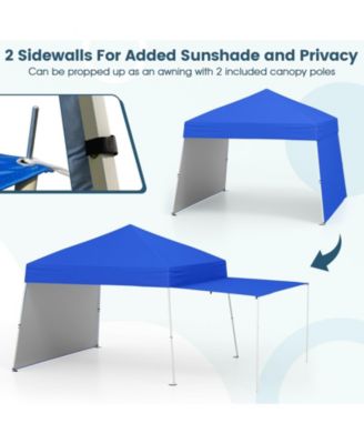 14 x 9.2 Feet Pop up Canopy Tent with 2 Convertible Sidewalls to Awning and Stakes