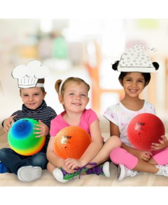 Set of 6 Multi-colored Playground Balls, Kickball, Bouncy Dodge Ball, Handball for Indoor and Outdoor