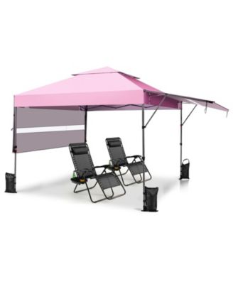 10 x 17.6 Feet Outdoor Instant Pop-up Canopy Tent with Dual Half Awnings